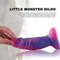 8.27in Silicone Monster Animal Fantasy Rose Red Dildo With Blue