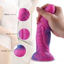 8.27in Silicone Monster Animal Fantasy Rose Red Dildo With Blue