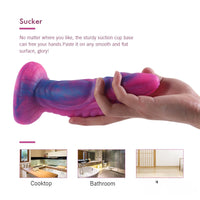 8.27in Silicone Monster Animal Fantasy Rose Red Dildo With Blue