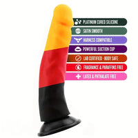 8.27in Silicone Rainbow Soft Realistic Big Hands-Free Sex Play Dildo