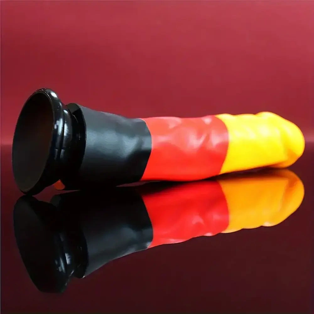 8.27in Silicone Rainbow Soft Realistic Big Hands-Free Sex Play Dildo