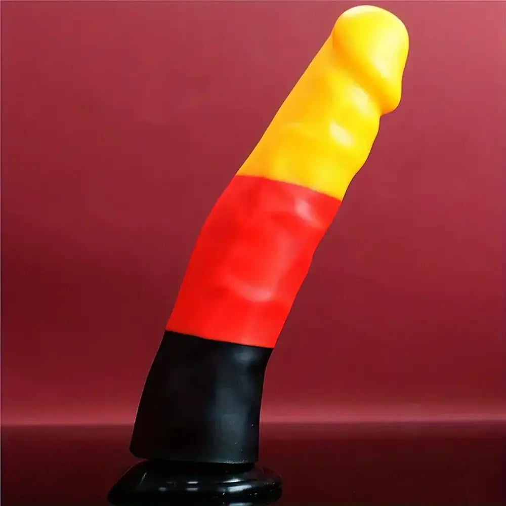 8.27in Silicone Rainbow Soft Realistic Big Hands-Free Sex Play Dildo
