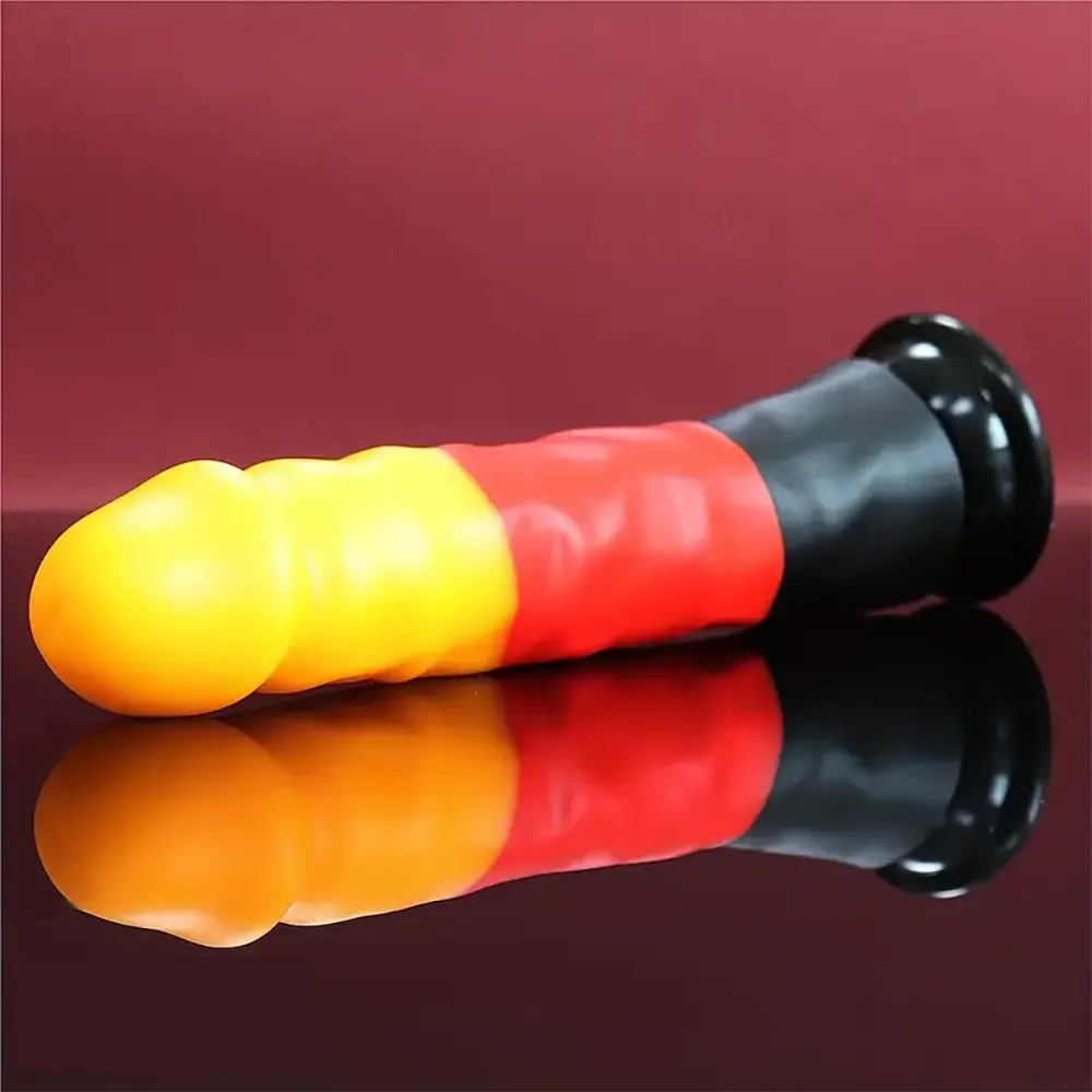 8.27in Silicone Rainbow Soft Realistic Big Hands-Free Sex Play Dildo