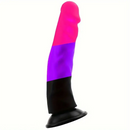 8.27in Silicone Rainbow Soft Realistic Big Hands-Free Sex Play Dildo