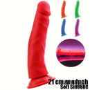 8.27in Soft Big Real Looking Silicone G Spot Dildo For Sex Toy User