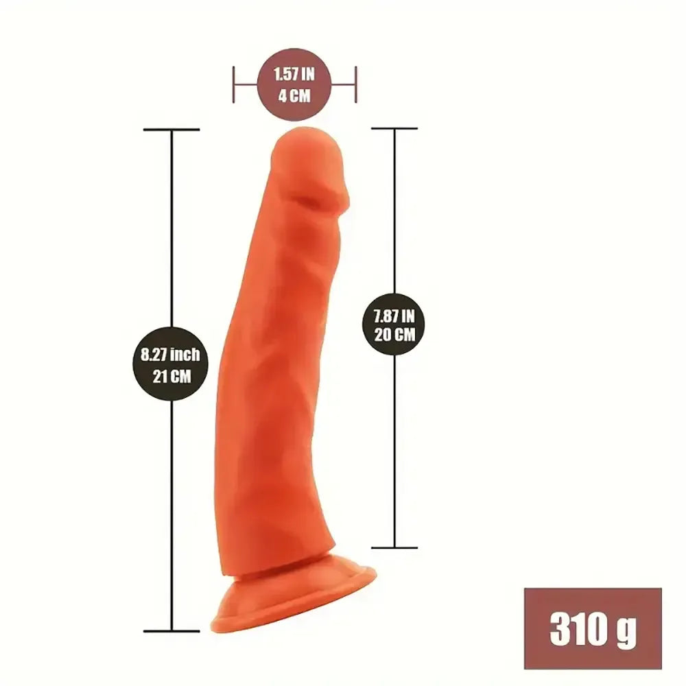 8.27in Soft Big Real Looking Silicone G Spot Dildo For Sex Toy User