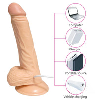 8.27in Soft Multi-Speeds Vibrating Rotation Dildo Sex Toy