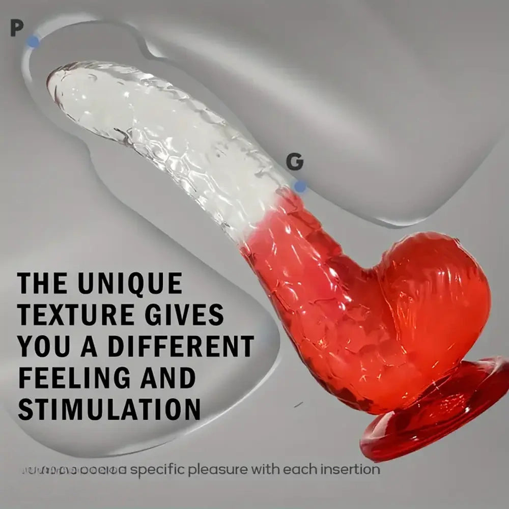 8.27in TPE Cock Big Fantasy Gradient Jelly Dildo Masturbator Sex Toy
