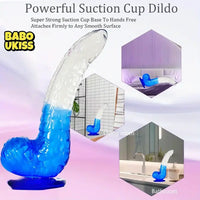 8.27in TPE Cock Big Fantasy Gradient Jelly Dildo Masturbator Sex Toy