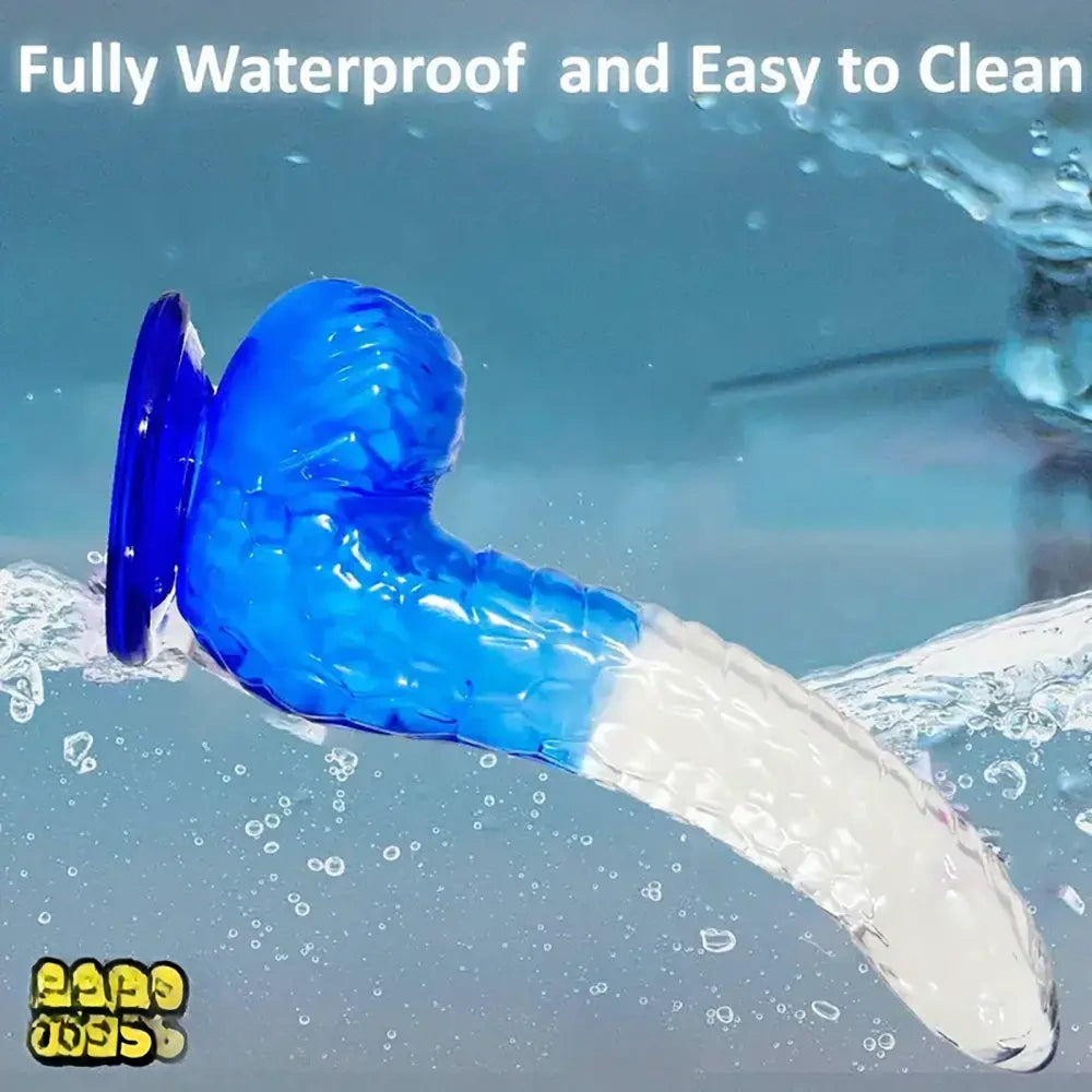 8.27in TPE Cock Big Fantasy Gradient Jelly Dildo Masturbator Sex Toy