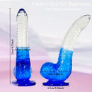 8.27in TPE Cock Big Fantasy Gradient Jelly Dildo Masturbator Sex Toy