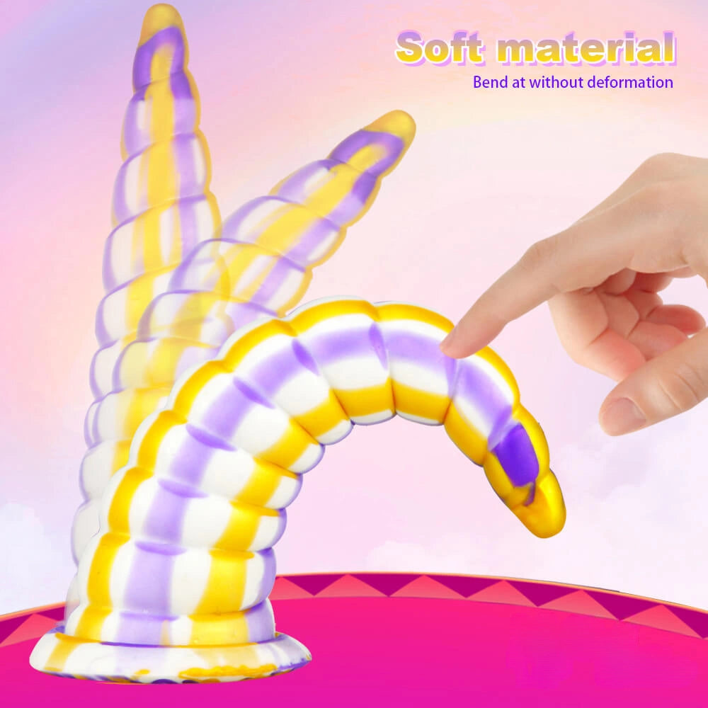 8.27in Unique Sculpt Dildo With Protrusions Threads For Anal Sex