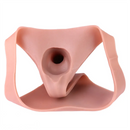 8.27in Wearable Hollow Dildo Pants Silicone Leather Sleeve For Male Cock