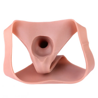 8.27in Wearable Hollow Dildo Pants Silicone Leather Sleeve For Male Cock