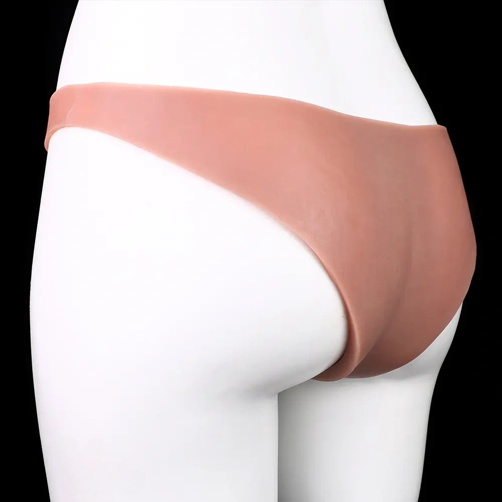 8.27in Wearable Hollow Dildo Pants Silicone Leather Sleeve For Male Cock