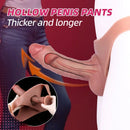 8.27in Wearable Hollow Dildo Pants Silicone Leather Sleeve For Male Cock
