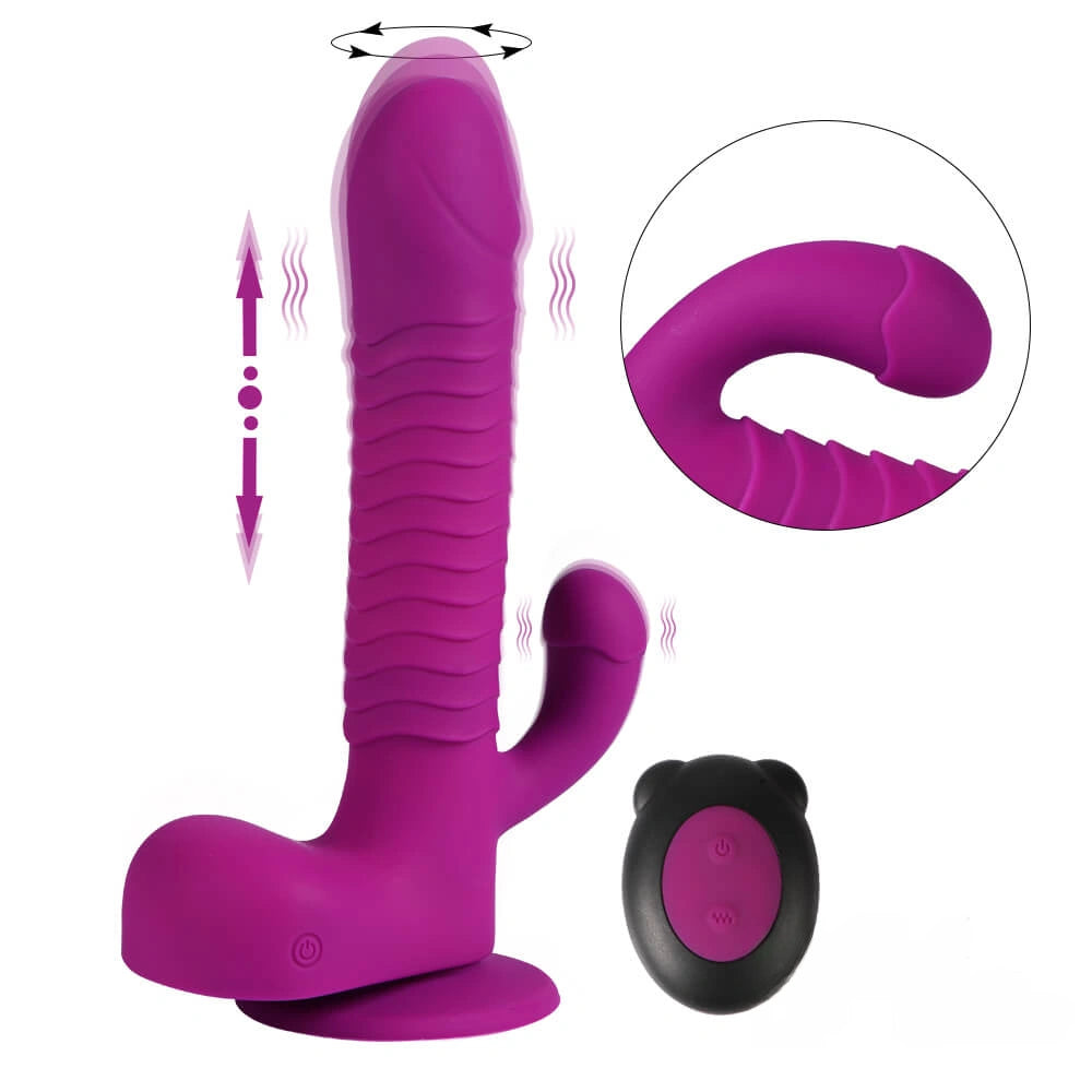 8.27in Wireless Control Thrusting Vibrating Dildo With 360°Rotation Beads
