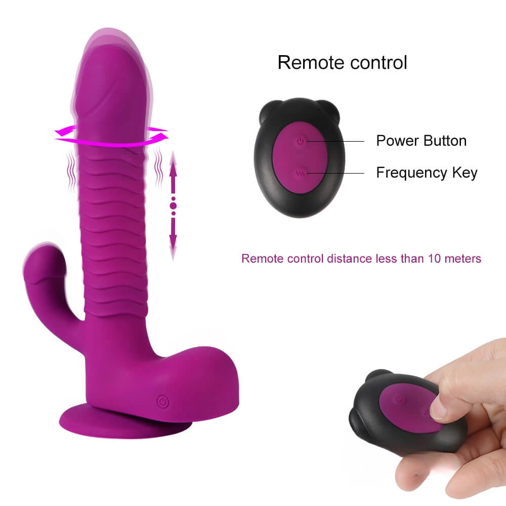 8.27in Wireless Control Thrusting Vibrating Dildo With 360°Rotation Beads