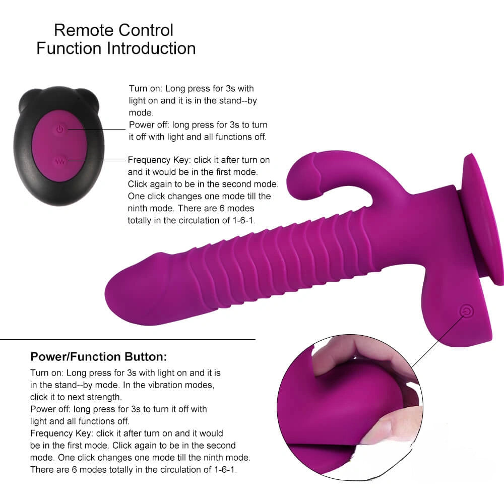 8.27in Wireless Control Thrusting Vibrating Dildo With 360°Rotation Beads