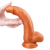 8.28in Soft Realistic Dildo Sex Toy For Women With Strong Sucker