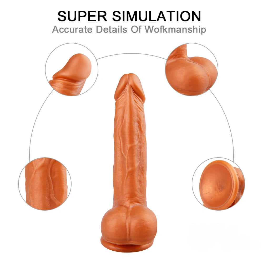 8.28in Soft Realistic Dildo Sex Toy For Women With Strong Sucker