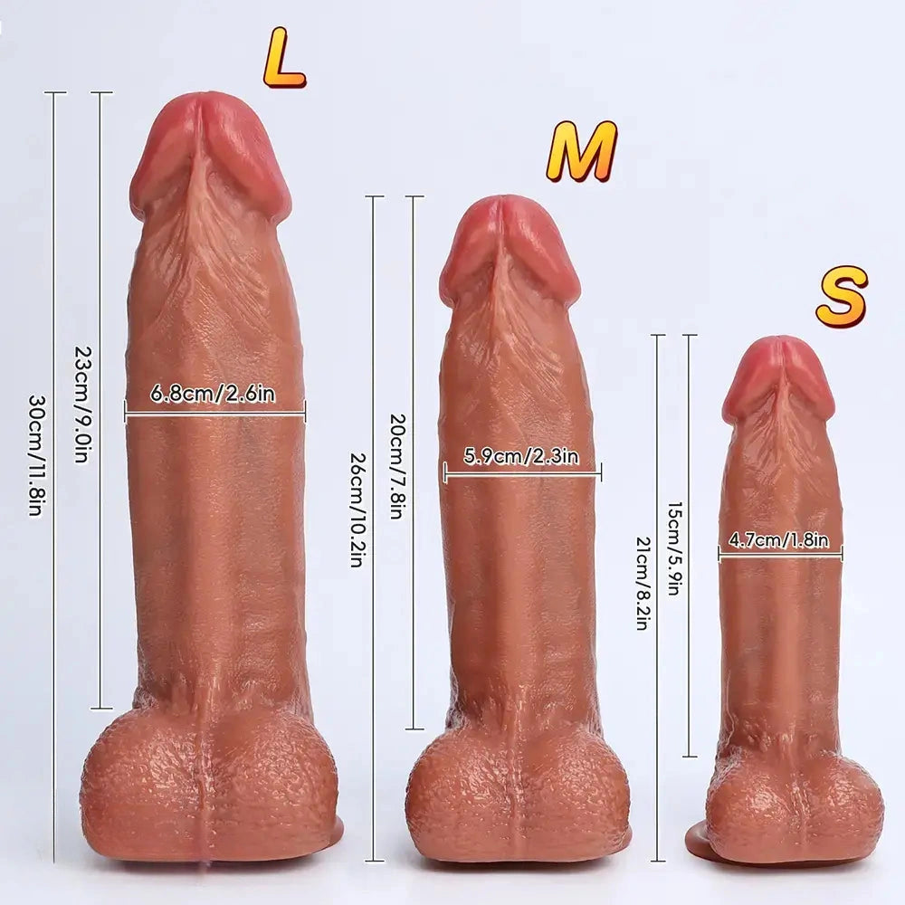 8.2in 10.2in 11.8in Soft Silicone Big Dildo For G-Spot Anal Vaginal Stimulation