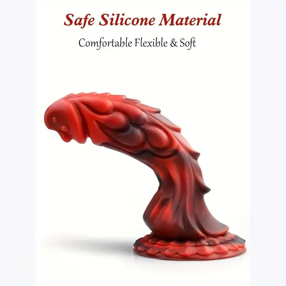 8.2in Lifelike Dragon Monster Soft Liquid Body Safe Material Big Spiked Dildo