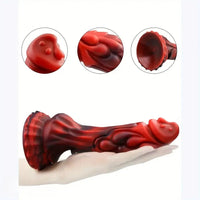 8.2in Lifelike Dragon Monster Soft Liquid Body Safe Material Big Spiked Dildo