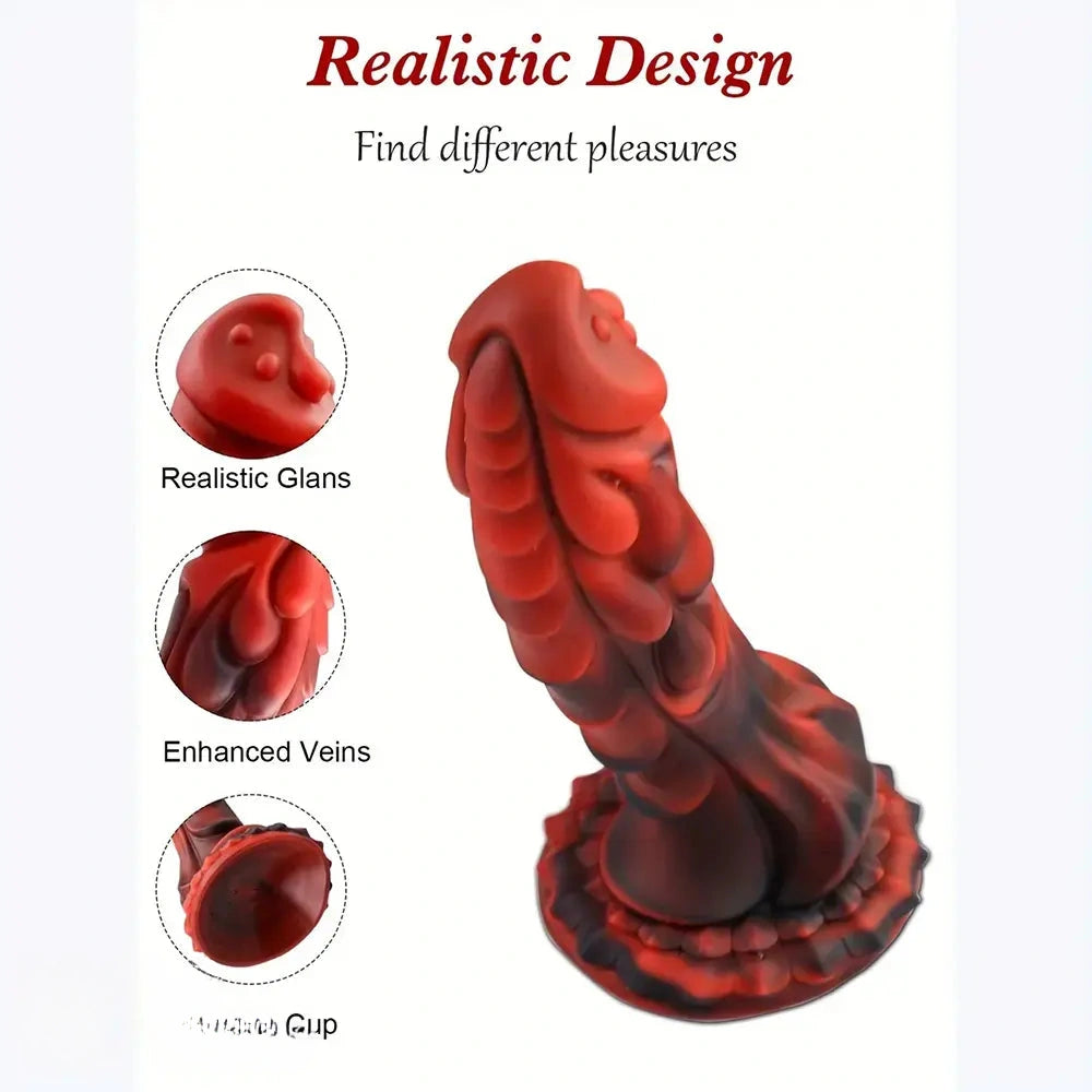 8.2in Lifelike Dragon Monster Soft Liquid Body Safe Material Big Spiked Dildo