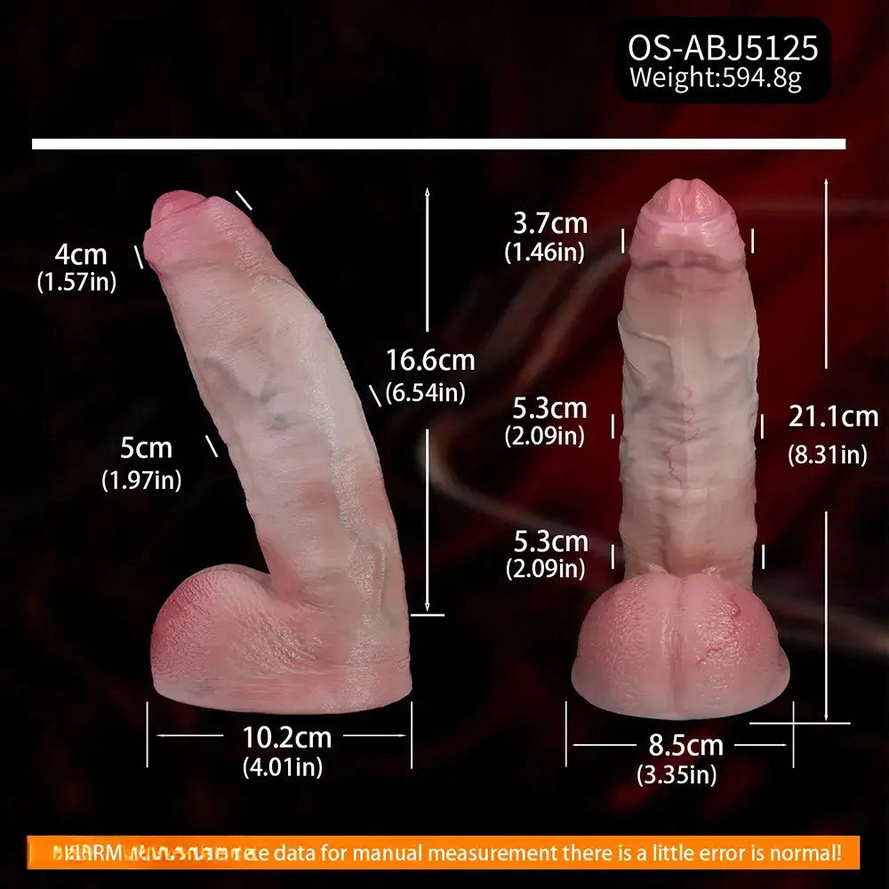 8.31in Dual Density Uncut Silicone Soft Real Dildo For Women Vaginal Massager