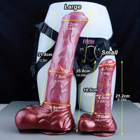 8.34in 14.09in Big Long Horse Cock Soft Silicone G Spot Strap on Dildo