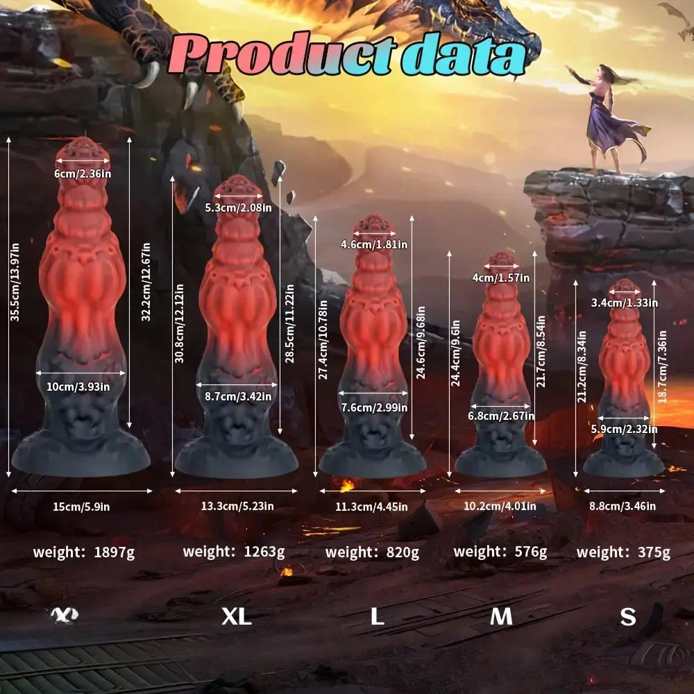 8.34in 9.6in 10.78in 12.12in 13.97in Thick Monster Fantasy Big Intimate Dildo