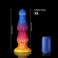 8.34in 9.6in 10.78in 12.12in Silicone Double Section Alien Dog Big Dildo