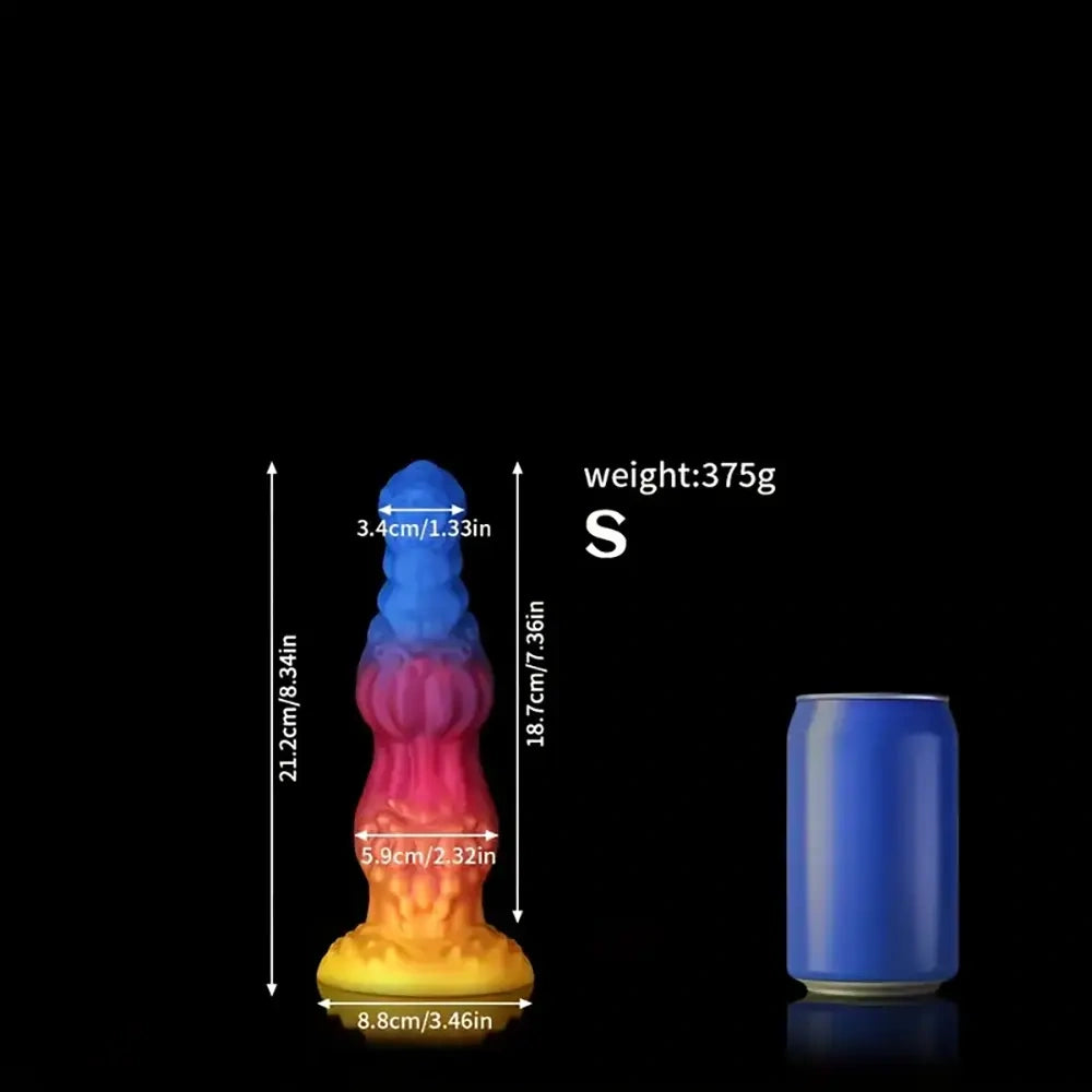8.34in 9.6in 10.78in 12.12in Silicone Double Section Alien Dog Big Dildo