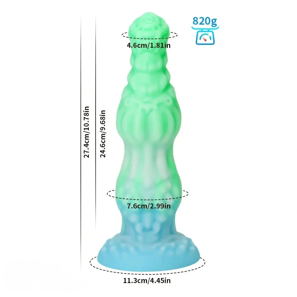 8.34in 9.6in 10.78in Melange Silicone Monster Dildo Big Anal Luminous Dildo