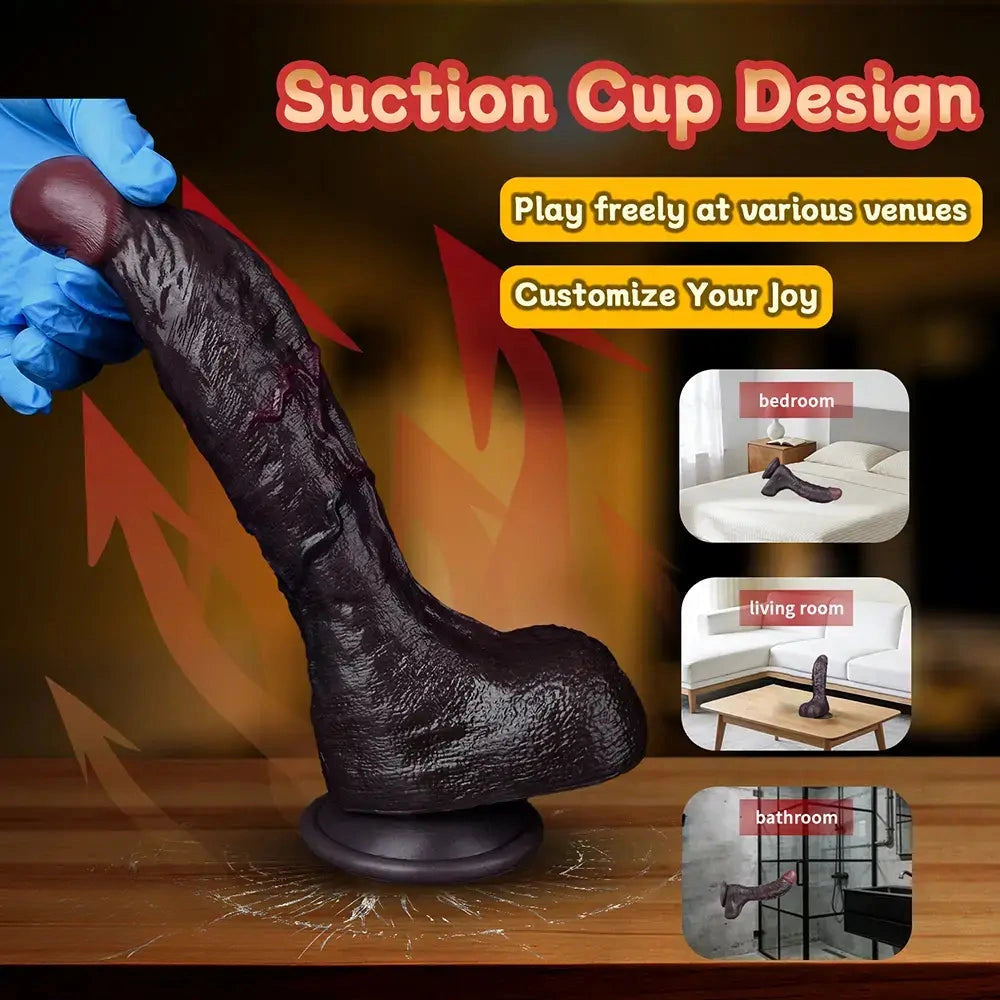 8.34in Real Curved Dual Density Silicone Soft Dildo Pleasure Couple Play
