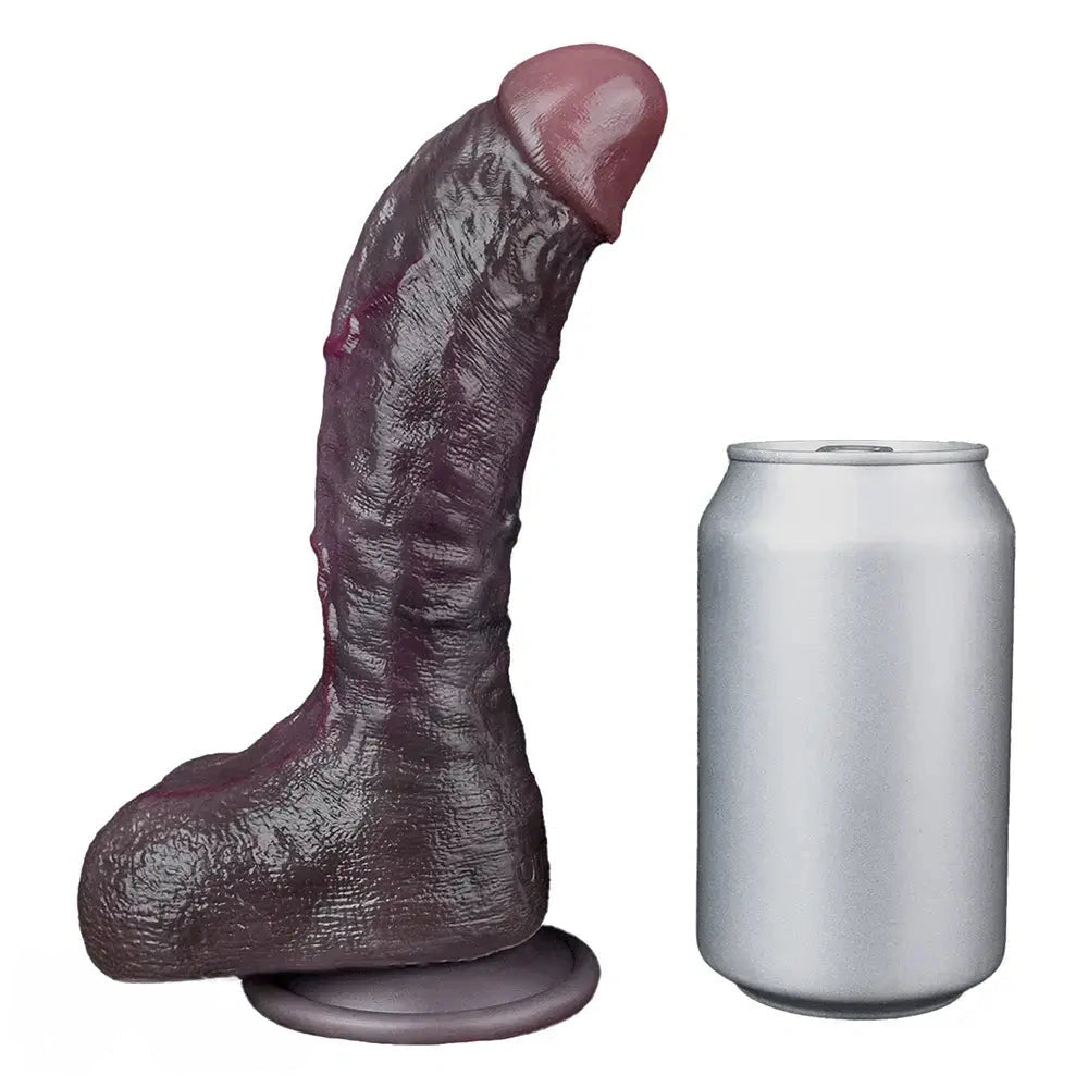 8.34in Real Curved Dual Density Silicone Soft Dildo Pleasure Couple Play