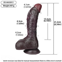 8.34in Real Curved Dual Density Silicone Soft Dildo Pleasure Couple Play