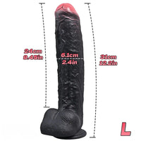 8.35in 10.43in 12.2in Uncut Large Silicone Realistic Skin Dildo Quick Orgasm