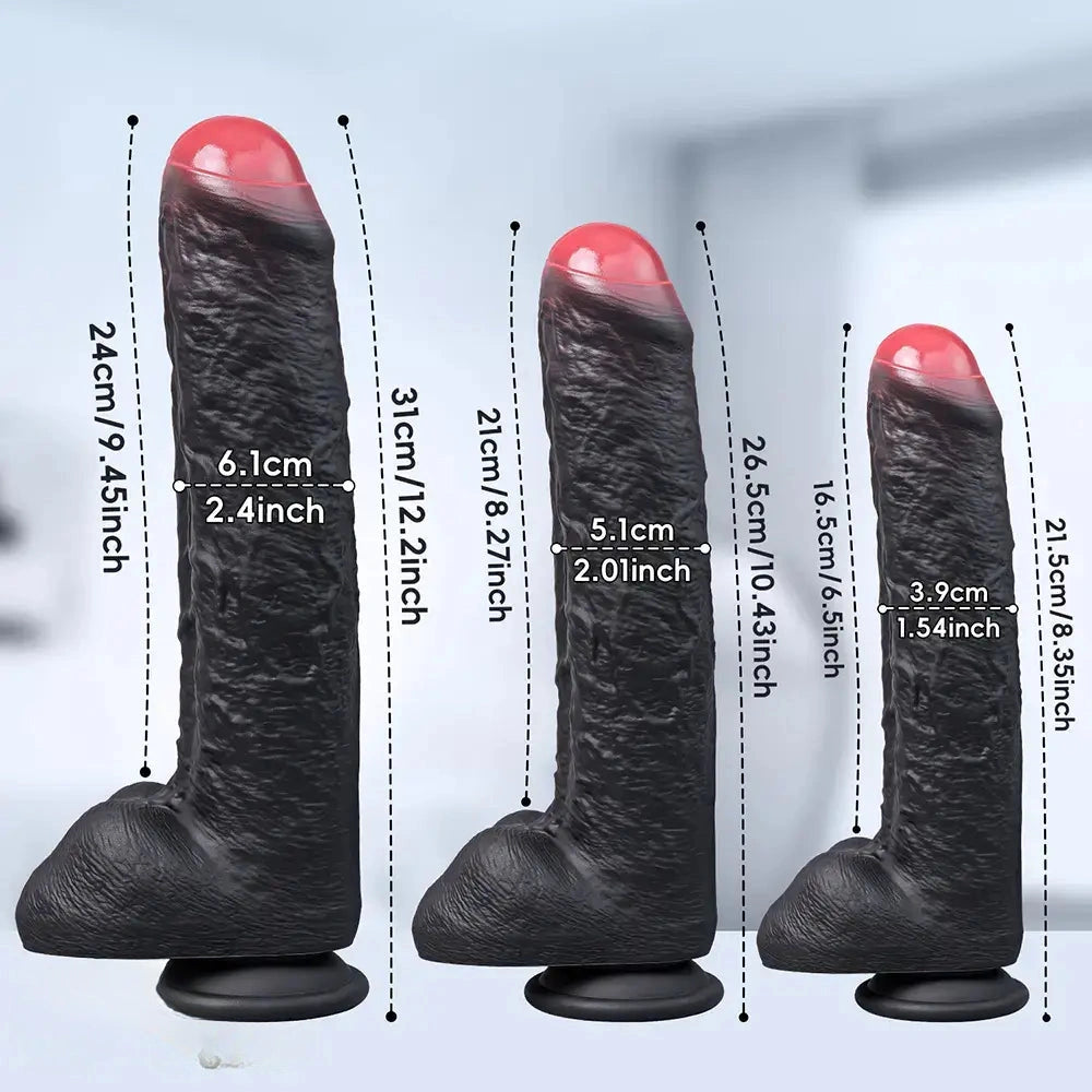 8.35in 10.43in 12.2in Uncut Large Silicone Realistic Skin Dildo Quick Orgasm