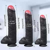 8.35in 10.43in 12.2in Uncut Large Silicone Realistic Skin Dildo Quick Orgasm