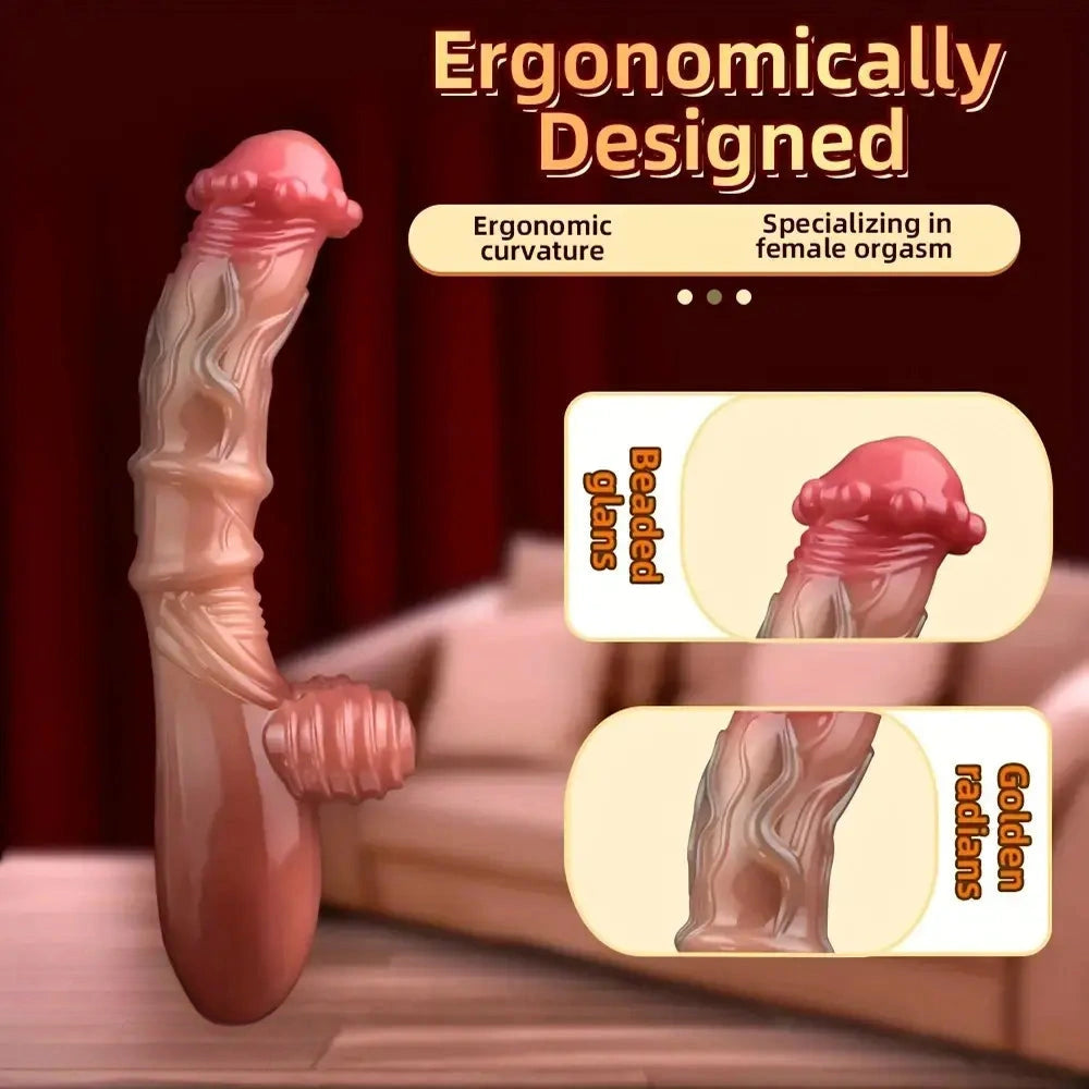 8.36in Liquid Silicone Massage Wand Odd Handle Dildo With Textured End