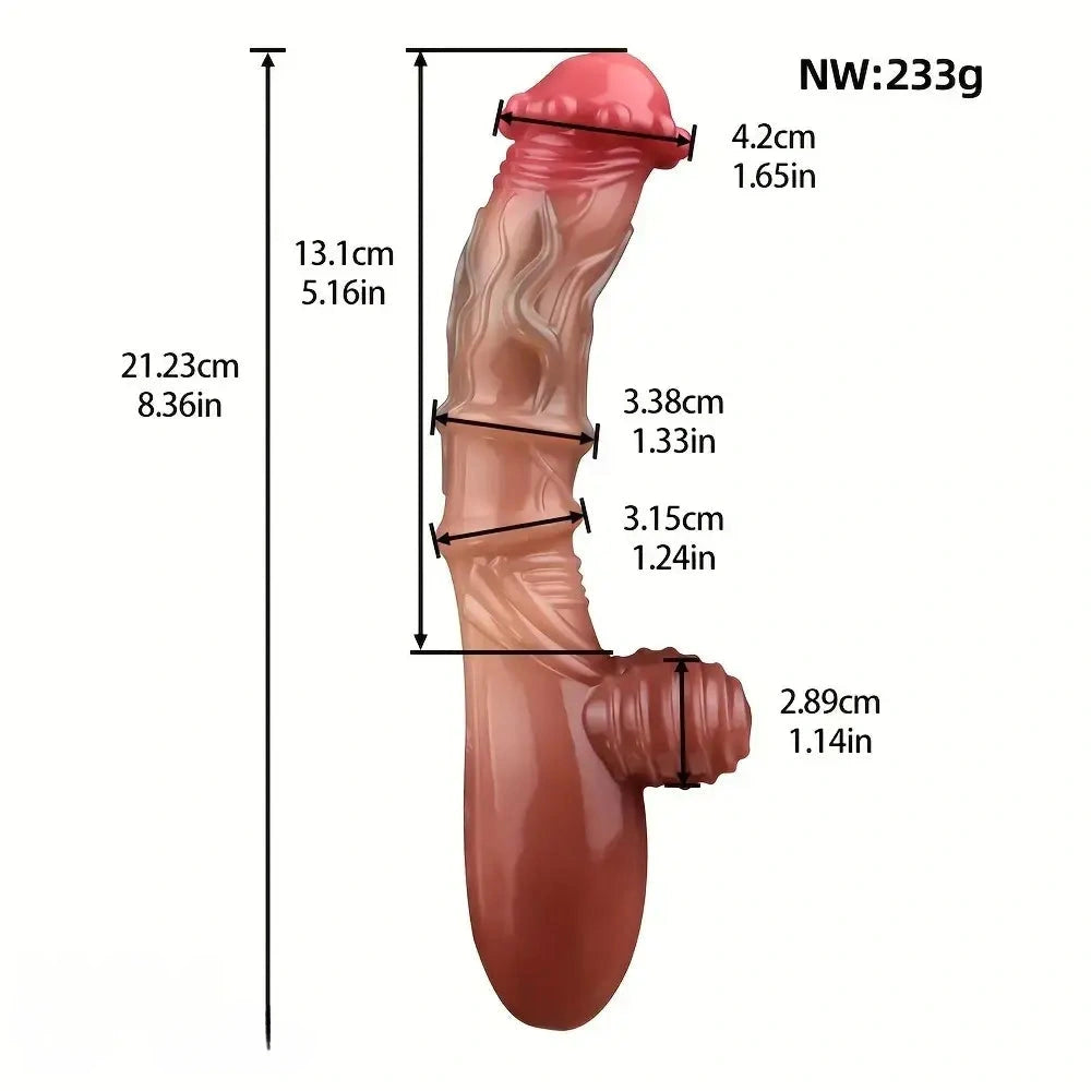 8.36in Liquid Silicone Massage Wand Odd Handle Dildo With Textured End