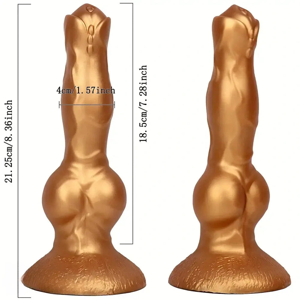 8.36in Silicone Large Thick Knotty Dog Soft Dildo For Sensual Pleasure