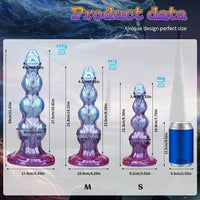 8.38in 10.15in 11.81in Beaded Monster Doggy Egg Fantasy Knot Anal Dildo