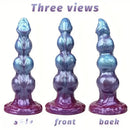 8.38in 10.15in 11.81in Beaded Monster Doggy Egg Fantasy Knot Anal Dildo