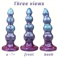 8.38in 10.15in 11.81in Beaded Monster Doggy Egg Fantasy Knot Anal Dildo