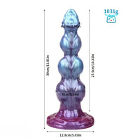 8.38in 10.15in 11.81in Beaded Monster Doggy Egg Fantasy Knot Anal Dildo