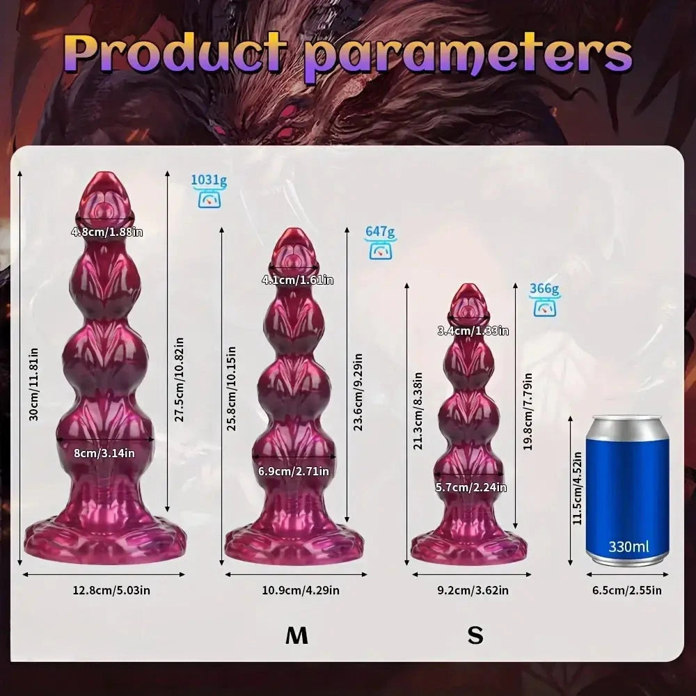 8.38in 10.51in 11.81in Liquid Silicone Knot Animal Soft Fantasy Dildo For Clit
