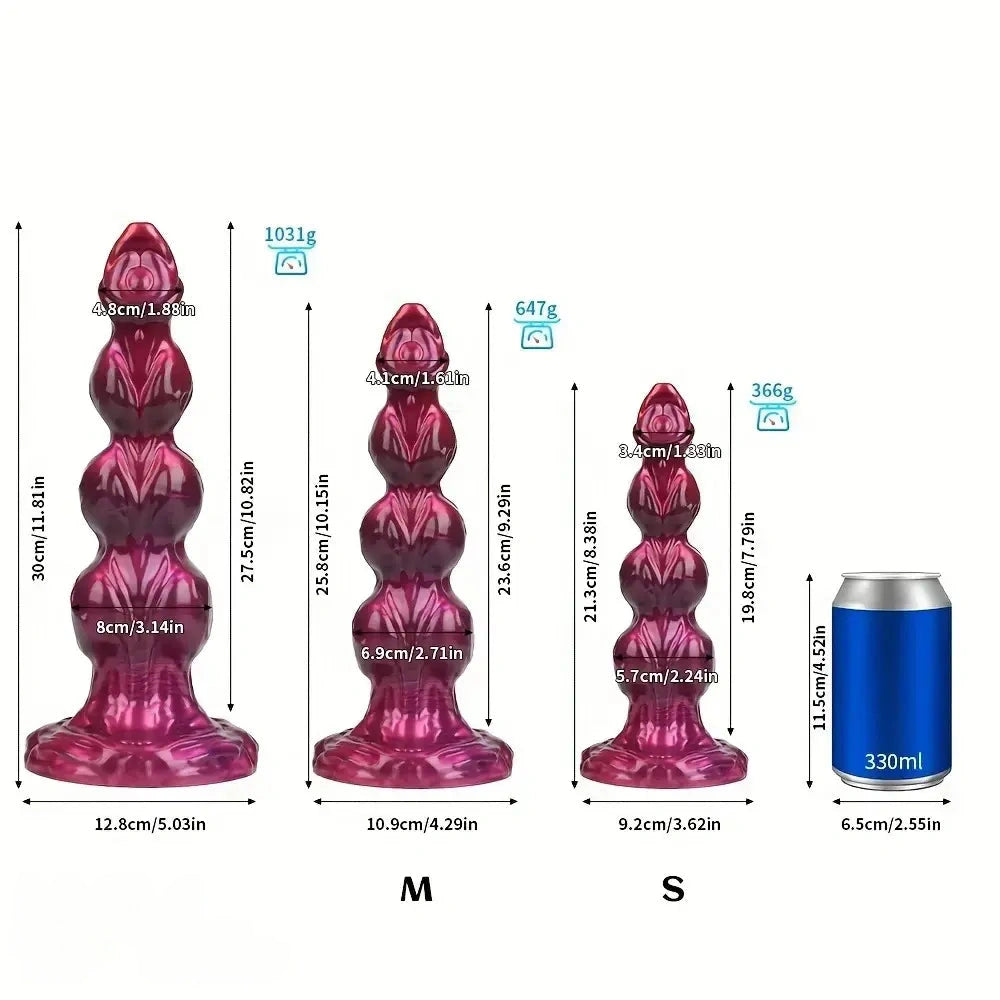 8.38in 10.51in 11.81in Liquid Silicone Knot Animal Soft Fantasy Dildo For Clit